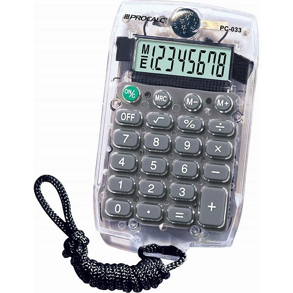 Calculadora De Bolso 8 Dig. Pc033 Transparente Procalc