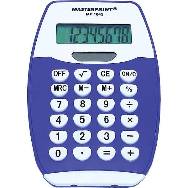 Calculadora De Mesa Mp 1045 8Dig. Az/Br Pilha/Sola Masterprint