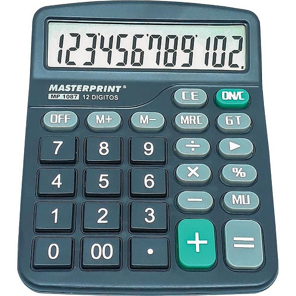 Calculadora De Mesa Mp 1087 12 Dig. Preta Pilha Masterprint