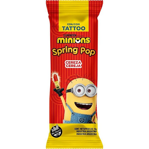 Doce Spring Pop Minions Sortidos Bazooka Candy