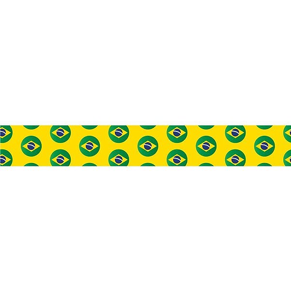 Fita Cetim Copa Do Mundo 15Mm 10M. Bandeiras Brasil Am Fitas Progresso
