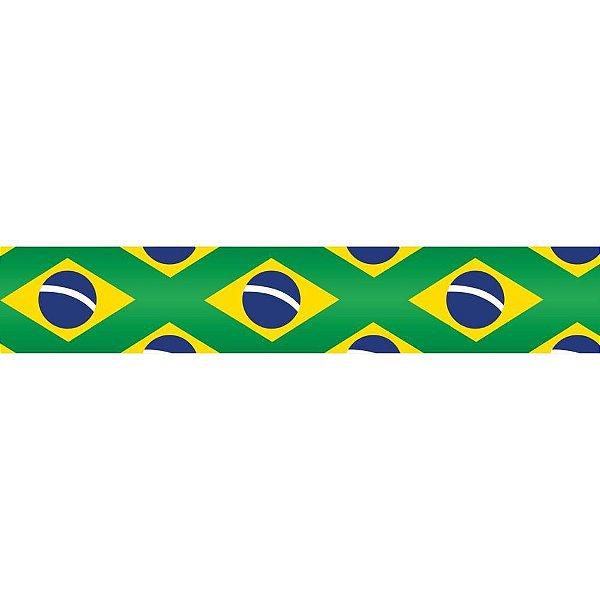 Fita Cetim Copa Do Mundo 22Mm 10M. Bandeiras Brasil Vd Fitas Progresso