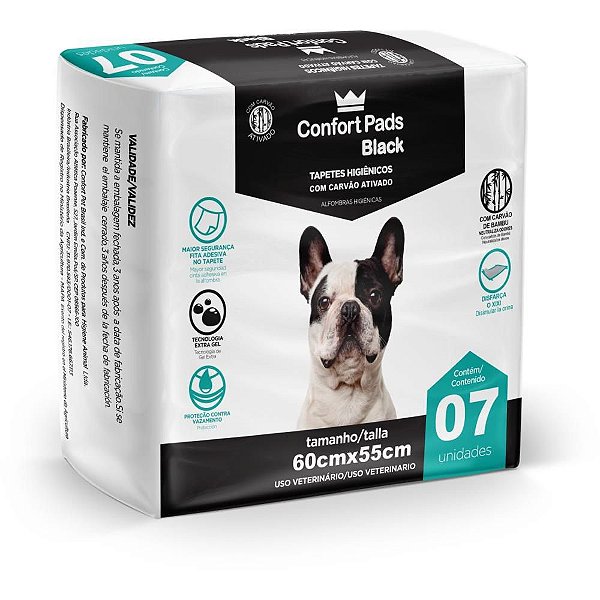 Higiene Para Pet Tapete Pads Black 60X55 C/ 07 Confort Pet
