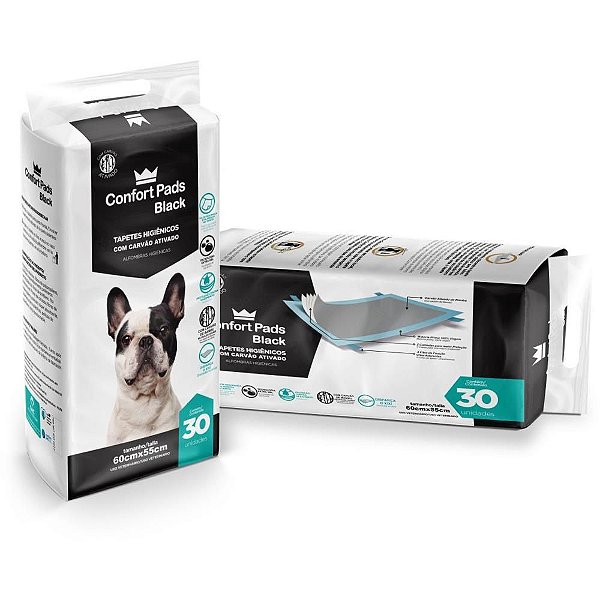 Higiene Para Pet Tapete Pads Black 60X55 C/ 30 Confort Pet