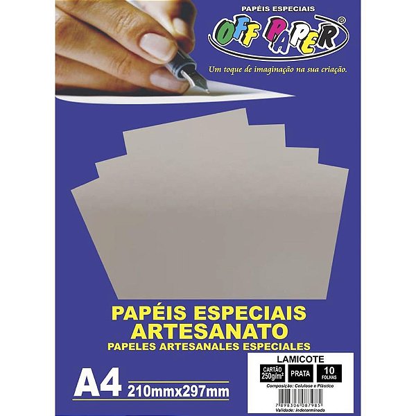 Papel Laminado Lamicote A4 250G Prata Off Paper