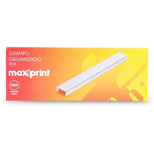 Grampo Para Grampeador 26/6 Galvanizado 5000 Grampos Maxprint
