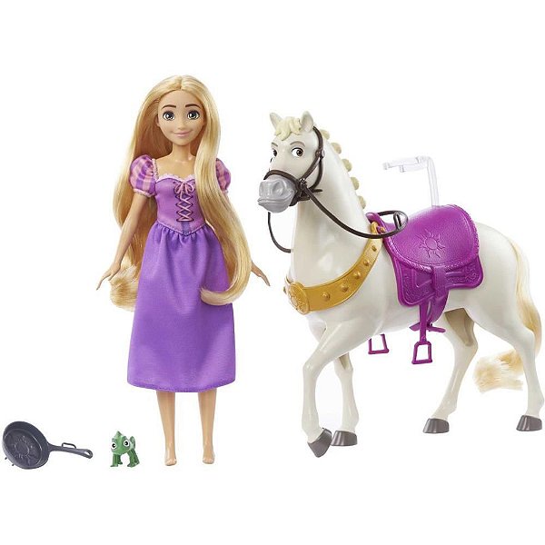 Boneca Disney Rapunzel+Cavalo Maximus Mattel