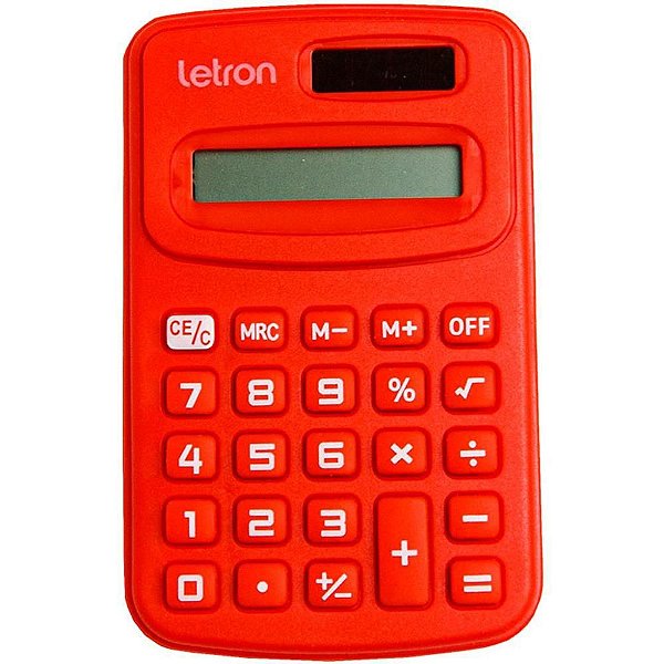 Calculadora De Bolso 8 Digitos Vermelha Com Bateria Leonora