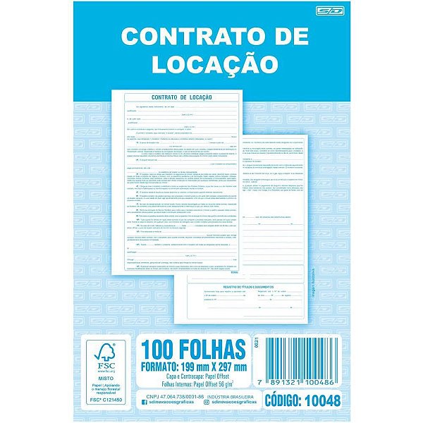 Impresso Talao Contrato De Locacao 100Fls. Sd Inovacoes