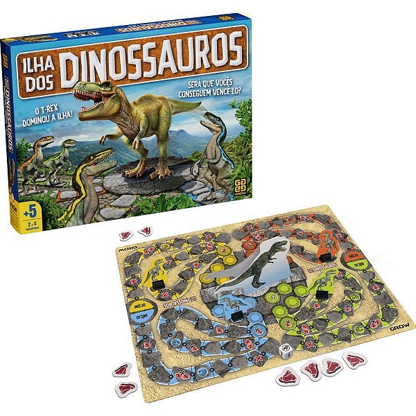 Jogo De Tabuleiro Ilha Dos Dinossauros Grow