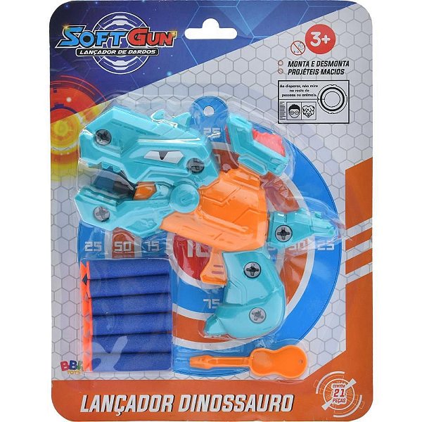 Lancador Dinossauro Cores Sortida Az/Vm Bbr Toys