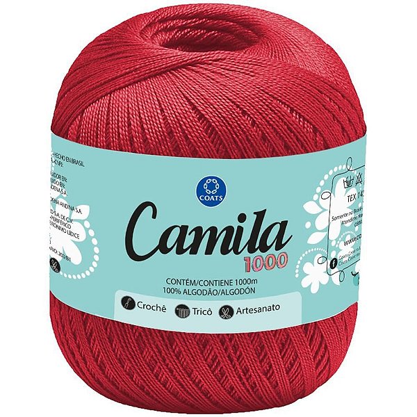 Linha Para Croche Camila 00046 Vermelho Coats Corrente