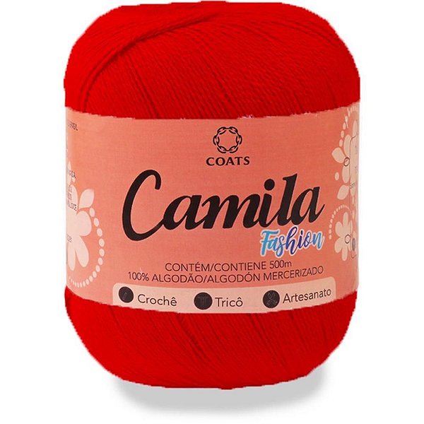 Linha Para Croche Camila Fashion 00046 Vermelho Coats Corrente