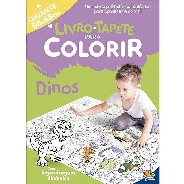 Livro Infantil Colorir Dinos Livro Tapete 16Pag Todolivro