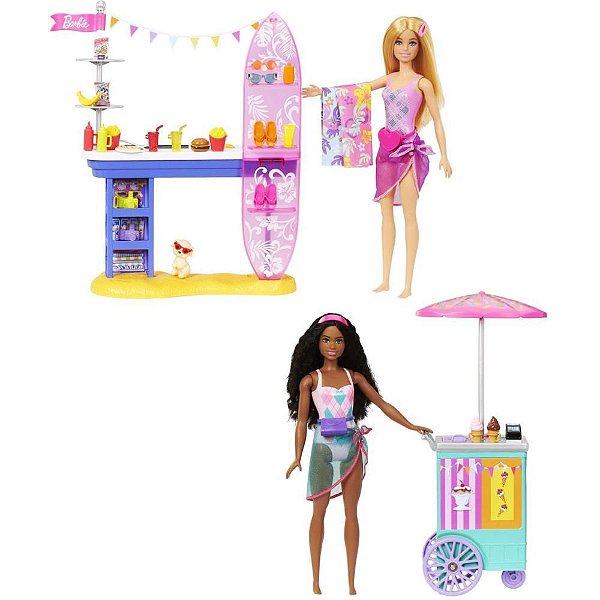 Barbie family Cjto passeio no calÇadÃo praia Unidade Hnk99 Mattel