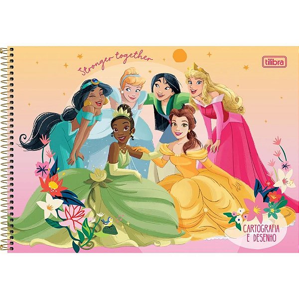 Caderno desenho univ capa dura Princesas 80fls. Pct.c/04 309061 Tilibra
