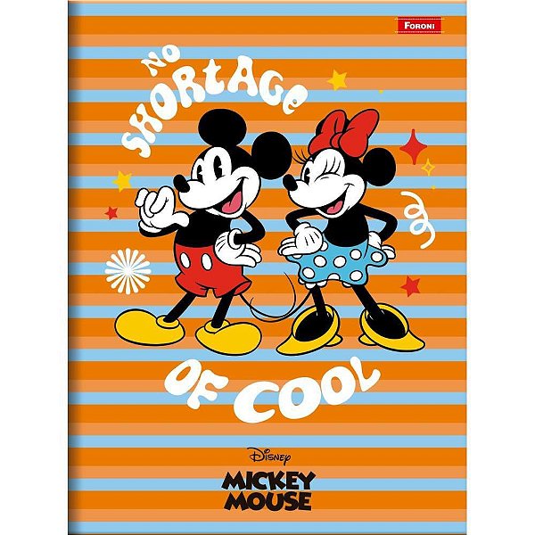 Caderno brochura 1/4 capa dura Mickey vintage 80f Pct.c/10 6887 Foroni