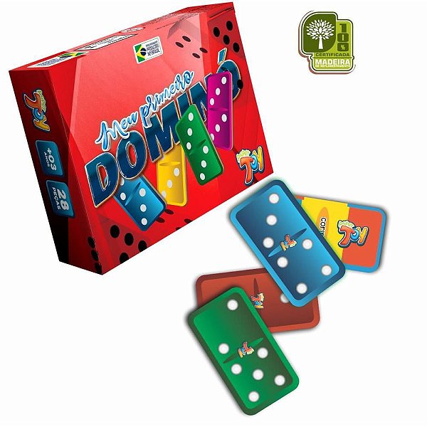 Domino Classico colorido mdf 28pcs Unidade Dmn001 Papertoy