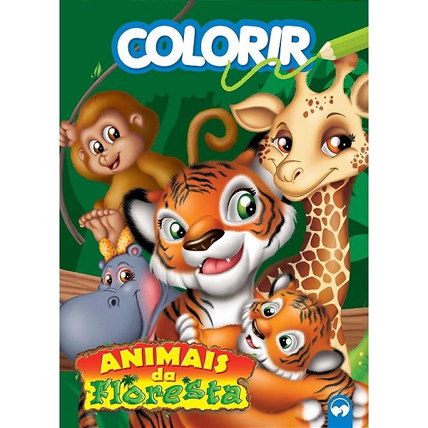 Livro infantil colorir Animais da floresta 16pg Unidade 9481 Vale das letras