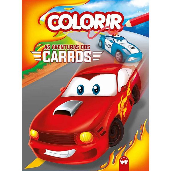 Livro infantil colorir As aventuras dos carros 16pgs Unidade 9299 Vale das letras
