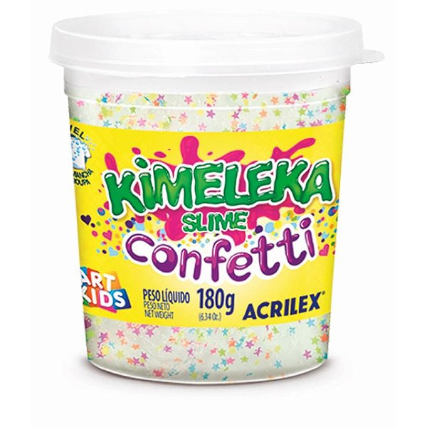 Slime Kimeleka confeti 180g cores st Cx.c/06 05878 Acrilex