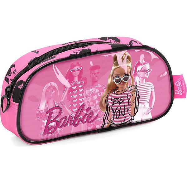 Estojo tecido Barbie 1 ziper rosa Unidade Ei39104bb-ra Luxcel