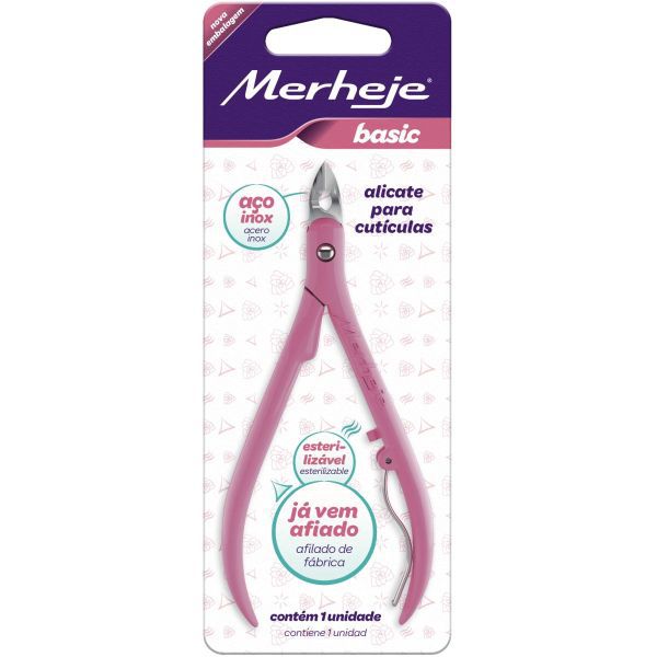 Alicate Higiene Pessoal P/cutícula Basic Rosa Merheje