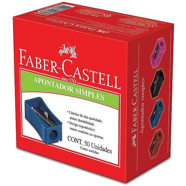 Apontador Sem Depósito Simples Cores Sortidas Faber-Castell