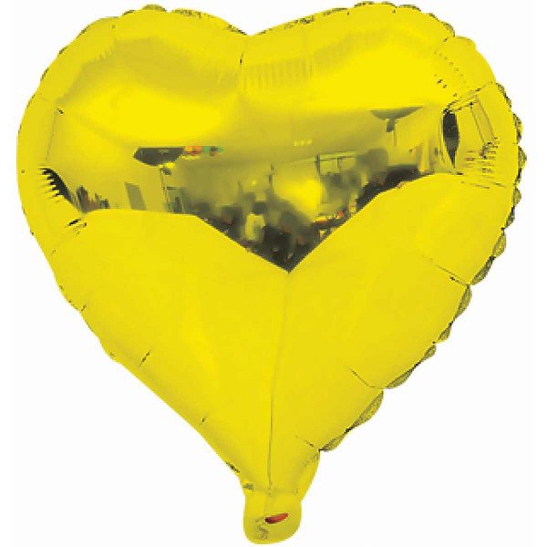 Balão Metalizado Coração Dourado 20Cm. C/03Unid Gala