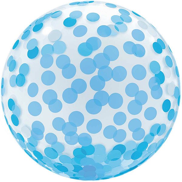 Balão Para Decoração Redondo Bubble Estampado Azul 45Cm. Mundo Bizarro