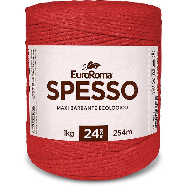 Barbante Colorido Spesso 4/24 1Kg Vermelho Euroroma