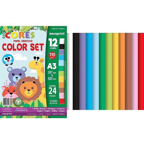 Bloco Para Educação Artística Color Set A3 12Cor.24Fl. Novaprint