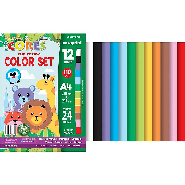 Bloco Para Educação Artística Color Set A4 12Cor.24Fl Novaprint