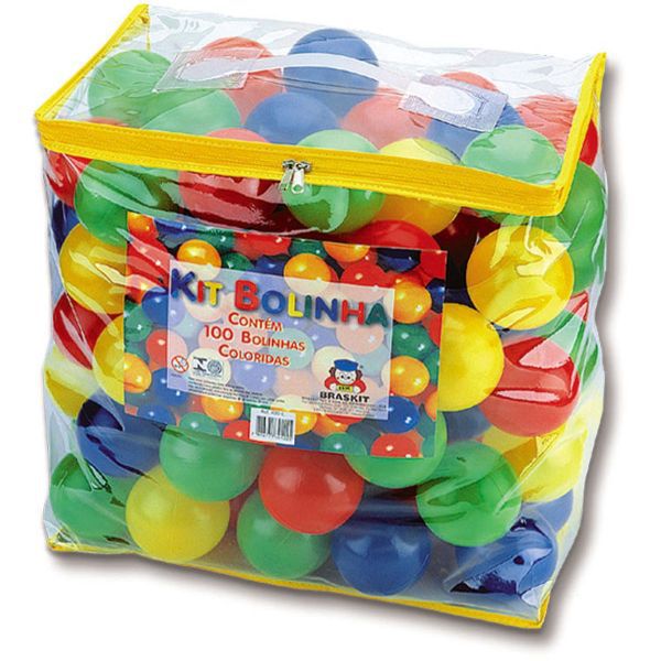 Bolinha Para Piscina E Toca 100 Bolinhas Az/am/vd/vm Braskit