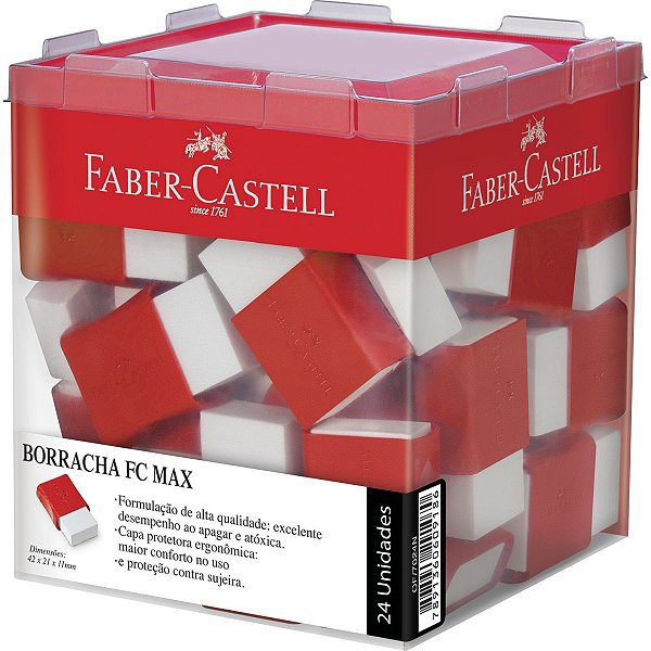 Borracha Branca Fc Max Pequena Plástica Vermel Faber-Castell