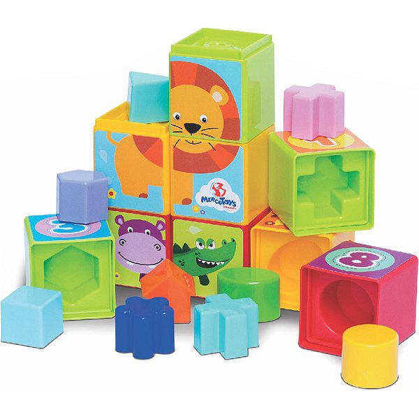 Brinquedo Educativo Cubinhos 5 Em 1 Merco Toys