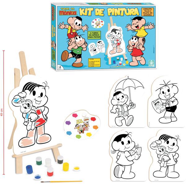 Brinquedo Para Colorir T.da Mônica Kit De Pintura Brinquedos Nig