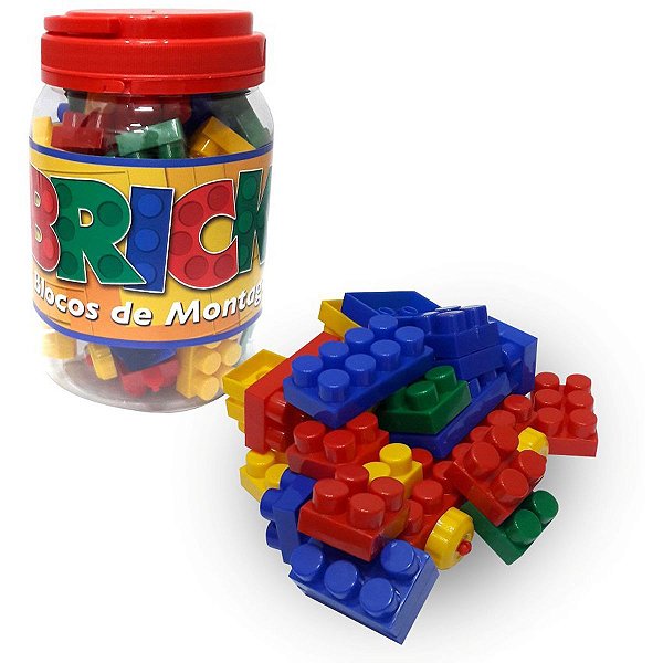 Brinquedo Para Montar Bricks Blocos Montagem 56Pecas Pais E Filhos