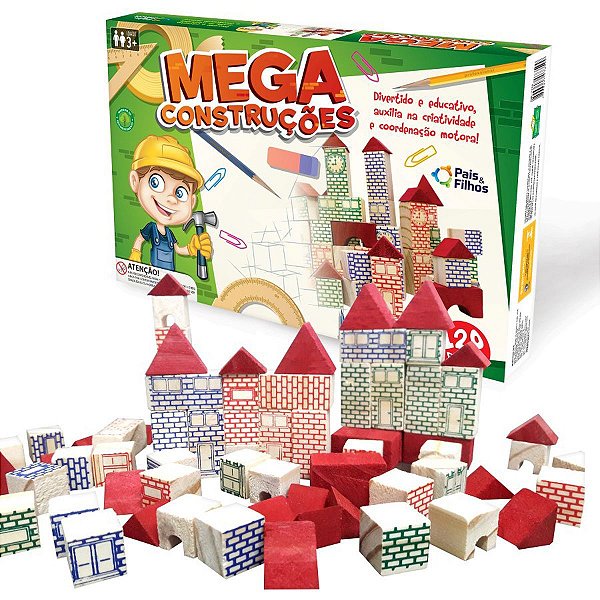 Brinquedo Para Montar Mega Construcoes 120Pecas Pais E Filhos