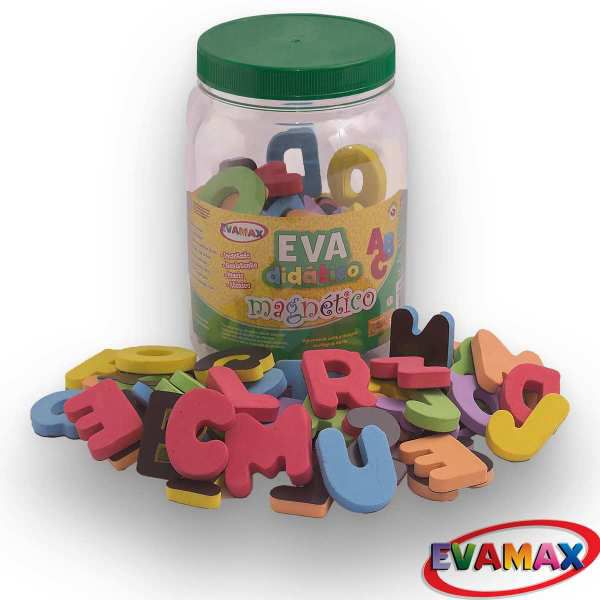 Brinquedo Pedagógico Eva Abc+Vogais 5X3Cm 93Pcs Magneti Evamax