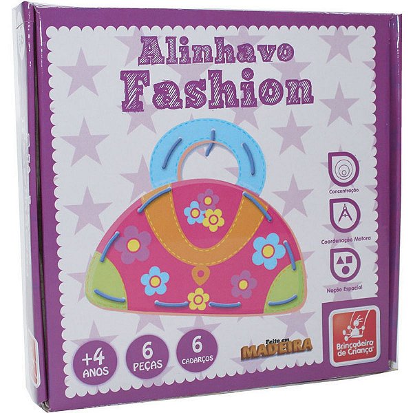 Brinquedo Pedagógico Madeira Alinhavo Fashion Brinc. De Crianca