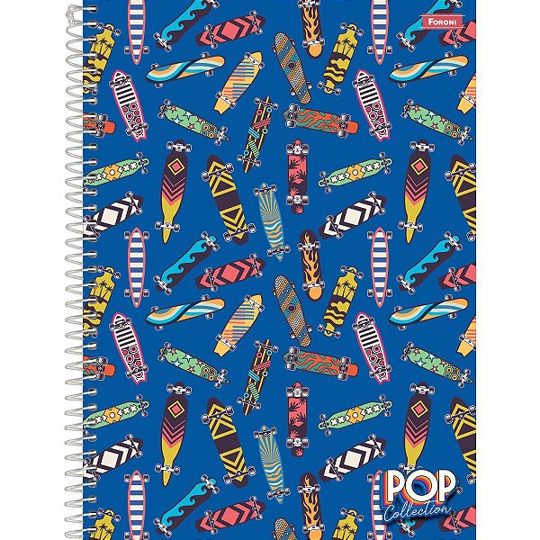 Caderno 10X1 Capa Dura 2021 Pop Collection 200 Folhas Foroni