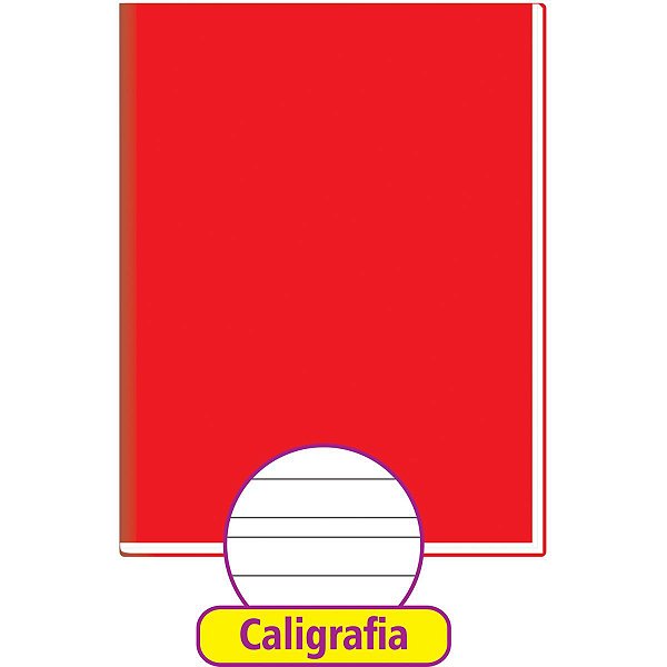 Caderno Caligrafia Capa Dura Liso 48Fl Brochurao Vermelho Tamoio