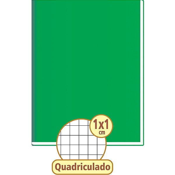Caderno Quadriculado Univers. 1X1Cm 48F Brochurao C.d Verde Tamoio
