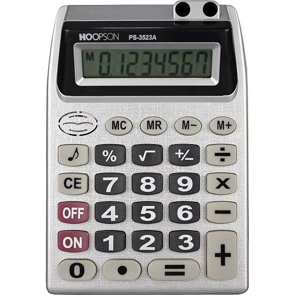 Calculadora De Mesa 8Digitos Bateria Cinza Hoopson