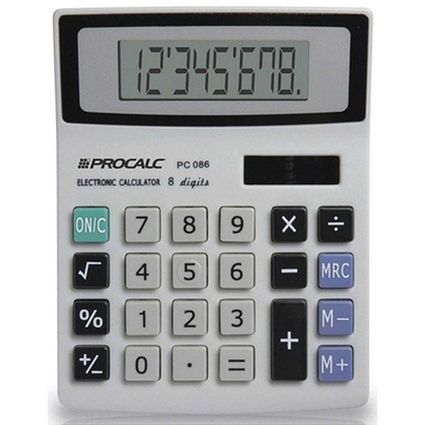 Calculadora De Mesa 8Digitos Mod.pc086 Bat/solar Procalc