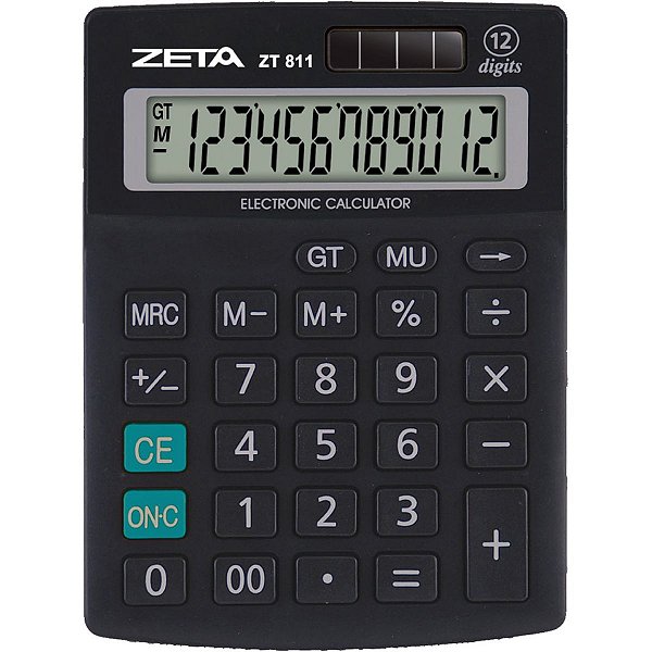 Calculadora De Mesa Zeta Zt811 12Dig.preta Procalc