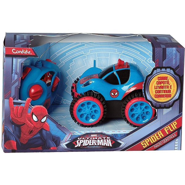 Carrinho Controle Remoto Spider-Man Spider Flip Candide