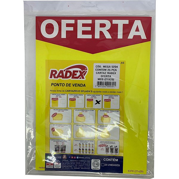 Cartaz Para Marcacao Oferta Amarelo A4 21X29Cm.250G Radex