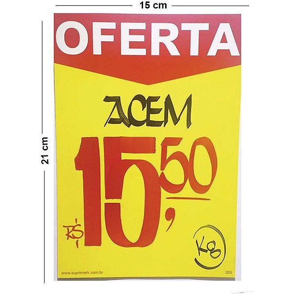 Cartaz Para Marcacao Oferta Amarelo A5 250G 15X21Cm Radex